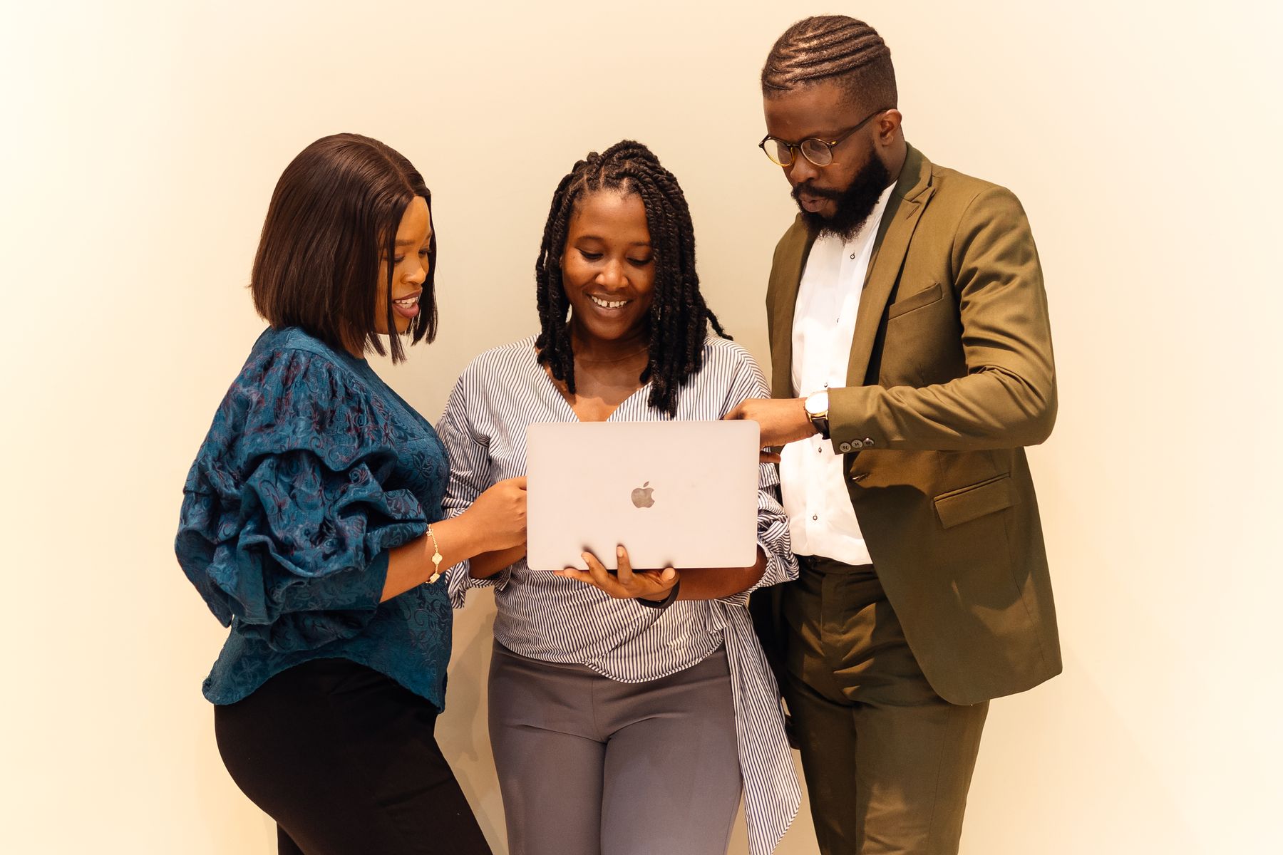 Technology professionals collaborating in a Lagos office